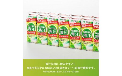 伊藤園 毎日１杯の青汁 まろやか豆乳ミックス（紙パック）200ml×48本【6ヶ月定期便】 【 全6回 伊藤園 飲料類 青汁飲料 低カロリー ジュース 飲みもの】 [D07328t6]