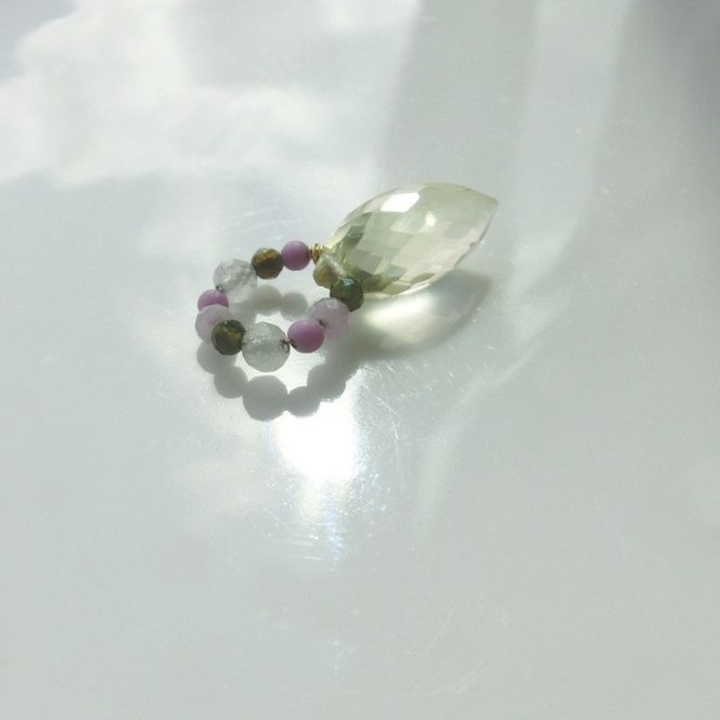 baby ring top ペンダントトップ 1個 レモンクォーツ2 天然石 アクセサリー [Q] handmadejewely 【 シンプル 可愛い ハンドメイド ジュエリー 手作り 職人 上品 大人な雰囲気 ギフト プレゼント ラッピング 結婚式 普段使い 北海道 幕別 】