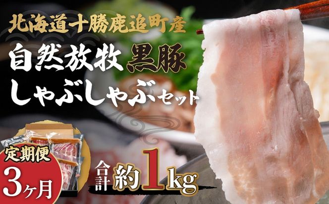 【定期3ヶ月】鹿追産 自然放牧黒豚しゃぶしゃぶセット SKN027
