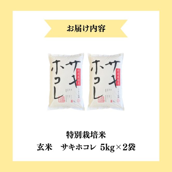 【令和7年産】栽培期間中 農薬・化学肥料不使用【玄米】特別栽培米サキホコレ5kg×2
