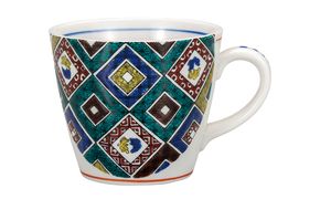 九谷焼　 マグカップ　古九谷石畳文　大志窯　a04 