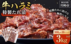 ＜訳あり＞牛ハラミ　特製たれ漬　3.0kg【12月発送】 【kw0096-0014-12】