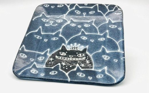 星猫キングを探せ 角皿 small【716】_HA1722