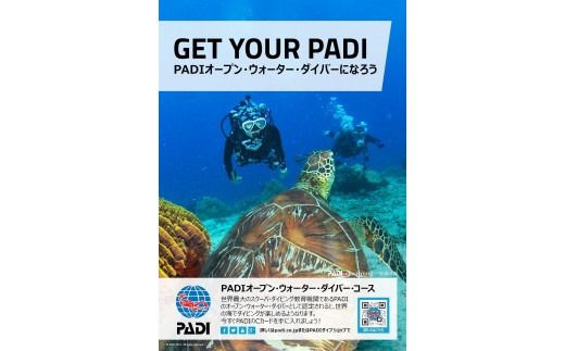 チケット PADIダイビング講習 ｜ 入門OWDコース（2日間eラーニング）1名【恩納村ラグーン】