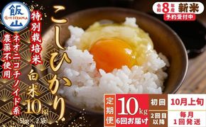 【先行予約】《令和8年産 新米》＼2026年10月より6回／こしひかり 10kg 白米 特別栽培米 『奥信濃の棚田米 実の里』定期便 10kg×6回 （Ck-009）