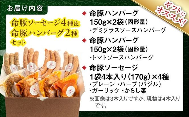 『命豚ソーセージ4種＆命豚ハンバーグ2種セット』 豚肉 ハンバーグ ソーセージ 詰め合わせ お取り寄せ 国産 ギフト 冷凍 沖縄市 / DELICATESSEN NUCHIBUTA [BCAR002]