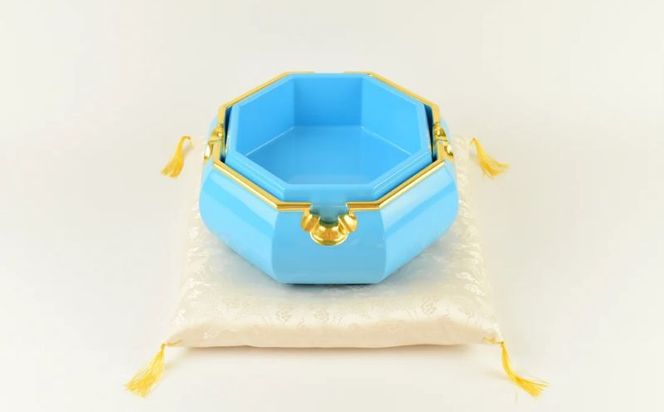 【佐藤木工】彩玉手箱 ポップカラー 京組紐 金沢箔（ブルー） BY015