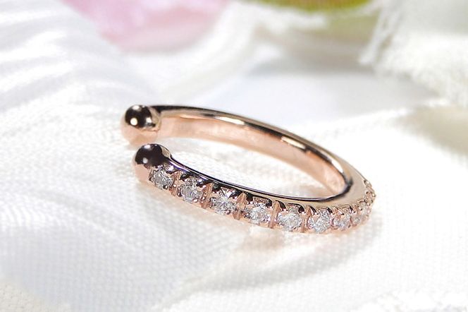 K10PG 0.1ct ダイヤモンド イヤーカフ【片耳用】 EmP0024-10P SWCJ004-pg