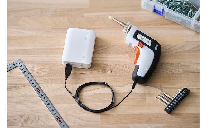 充電式電動ドライバー JDD352-W ホワイト アイリスオーヤマ電動ドリル 充電式 3.7V  ホワイト/オレンジ軽量 DIY 家庭用 コンパクト コードレス 工具セット 電動工具 初心者 女性 組み立て
