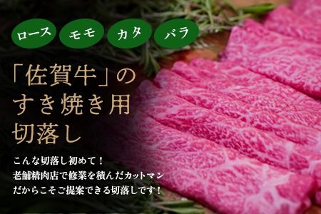 佐賀牛 サーロインステーキ200g×2枚計400g すきやき用切落250g×2パック計500g【佐賀牛 サーロイン ステーキ すきやき 切落し 高級部位 赤身肉 霜降り 小分け】(H122125)