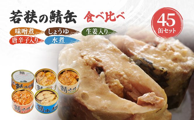 サバ缶 5種45缶 食べ比べ セット さば 缶詰 おかず 惣菜 ごはんのお供 常温保存 備蓄