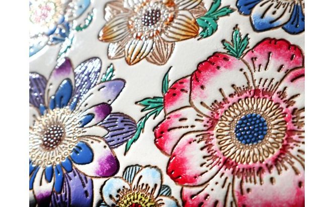 【文庫屋大関】パーソナルホルダー　アネモネ【皮革工芸品】 民芸品 雑貨 日用品 文房具 革小物 革製品 ファイル ケース 