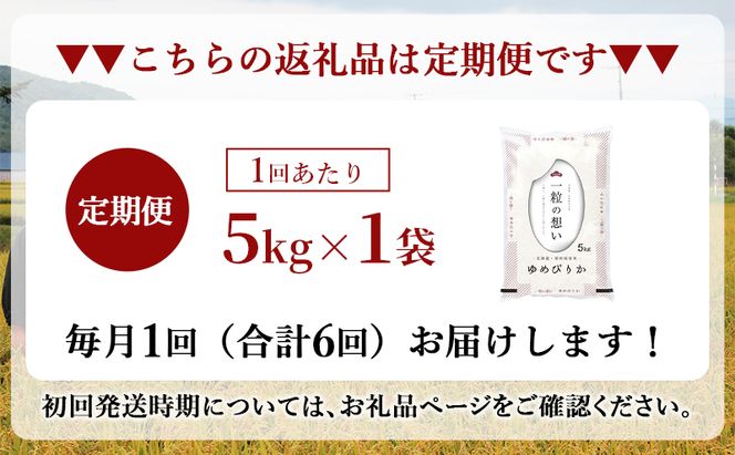 令和8年産 北海道 赤平産 ゆめぴりか 5kg 【先行予約】 6ヵ月連続お届け 白米 精米 米 北海道 ごはん ご飯 ライス おにぎり 定期便 定期 お楽しみ 6回