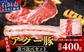 アグー豚(F1種) 南ぬ豚　焼肉用　食べくらべセット【 南ぬ豚　アグー豚　焼肉　食べ比べ　豚肉　石垣　石垣島　沖縄　八重山 】E-31