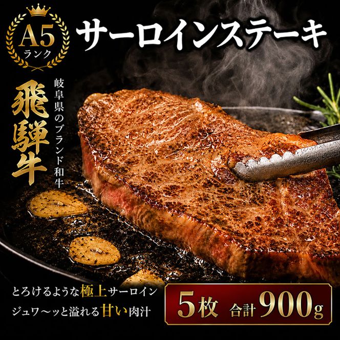 ふるさと納税　飛騨牛 牛肉 ステーキ サーロイン 180g×5枚 計900g A5 和牛 