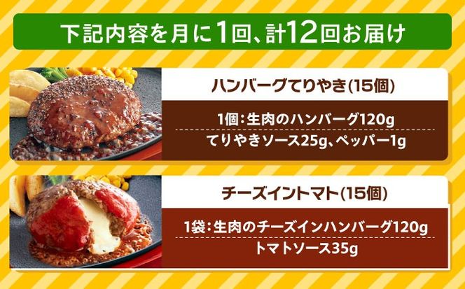 【全12回定期便】ジョイフル ハンバーグ スペシャル 詰め合わせ 2種 30個 セット《築上町》【株式会社　ジョイフル】[ABAA080]