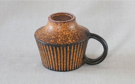 鉄釉 マグカップ (マッシュルーム) 2個セット 糸島市 / 醇窯 やきもの カップ ペア うつわ [AOE005] 醇窯 高須健太郎 陶器 やきもの マグカップ マグ コップ セット 鉄釉 ペア