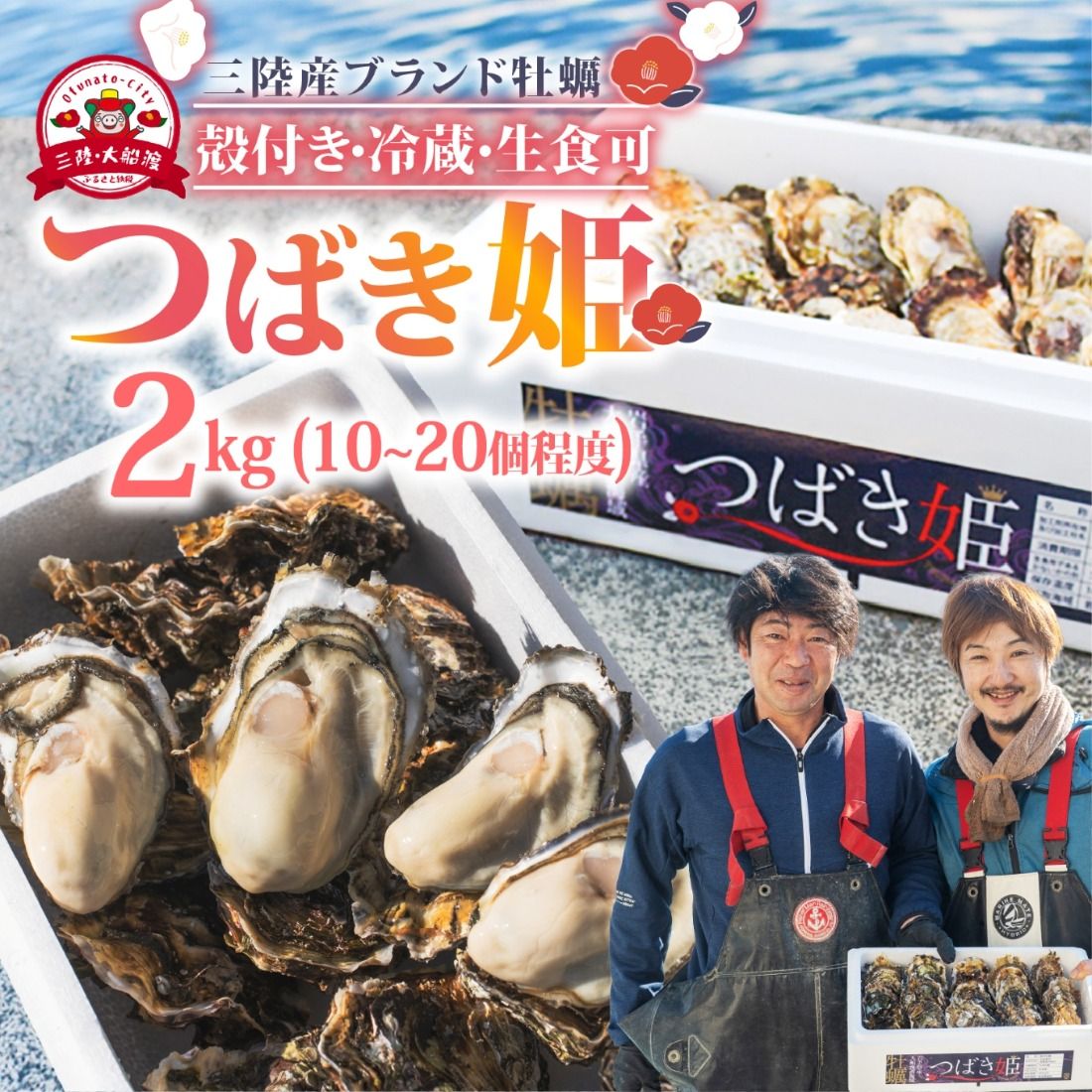 [スピード発送] 牡蠣 つばき姫 三陸 ブランド牡蠣 2kg [12月〜7月発送] 耳吊り 殻付き牡蠣 冷蔵 生食可 生牡蠣 生かき かき カキ 生食 生食用 冷蔵牡蠣 生食牡蠣 牡蠣フライ 牡蠣鍋 牡蠣飯 鍋 アヒージョ パスタ 海 ミルク 椿 姫 期間限定 三陸産 ブランド 三陸牡蠣 殻付き 生食対応 養殖 さんりく 岩手県 大船渡市