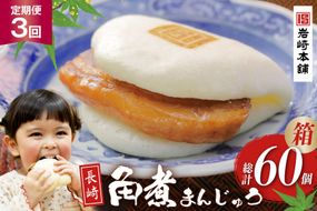 BJ040 岩崎本舗 【3回定期便】長崎角煮まんじゅう 20個入 (箱) [長崎県 島原市]