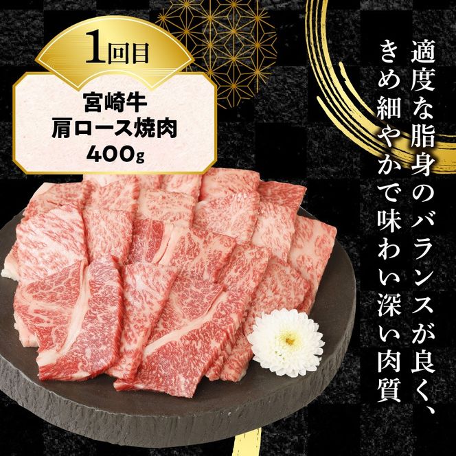 【3ヶ月定期便】宮崎牛食べ比べ焼肉 N0147-YD0255　