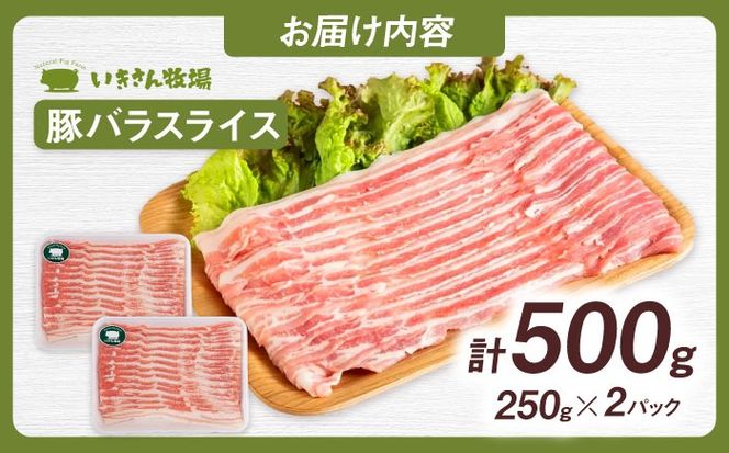 一貴山豚 バラスライス 計500g(250g×2p) 糸島市 / いきさん牧場 豚肉 冷凍[AGB040] 豚肉 豚 ブランド豚 一貴山豚 ポーク バラ スライス 250g 小分け