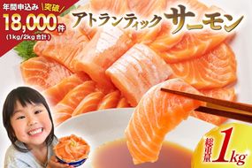 サーモン ノルウェー産 アトランティックサーモン 総重量 1kg (正味重量850g) [カネダイ 宮城県 気仙沼市 20565509]  CF03 魚 魚介類 サーモン 刺身 生食 生 アトランティック アトラン 小分け 冷凍 鮭 さけ 訳あり ノルウェー