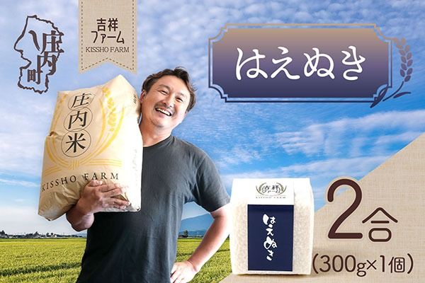 吉祥ファーム 2合キューブ×1個 はえぬき 300g 無洗米 令和7年産 2025年産 ブランド米 優秀金賞受賞農家 ブランド米 コシヒカリの原点、亀の尾発祥の地 庄内