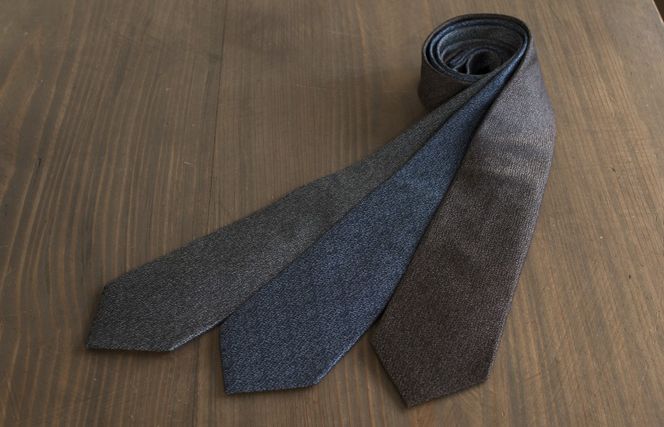 G3767 シルクネクタイ（杢柄　ブラウン）