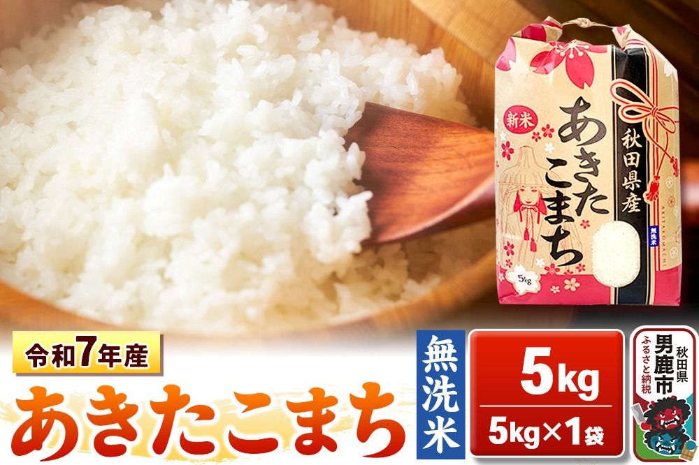 令和7年産[無洗米]秋田県産 あきたこまち 5kg 秋田県 男鹿市 こまちライン [あきたこまち 5kg 無洗米]|23_kml-020501
