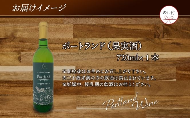 無地熨斗 ポートランド ブドウ ワイン 720ml 1本 熨斗付き葡萄 ぶどう 果実 果実酒 お酒 アルコール 白ワイン 辛口 お取り寄せ ギフト gift ボトル 紙箱 御中元 お中元 熨斗 のし 自然農園 