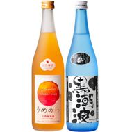 米焼酎 「黒潮波」 720mlと 完熟 梅酒 「うめのわ」 720mlの 2本セット ｜ 紀州南高梅 南高梅 梅酒 リキュール 梅 ロック 水割り ソーダ 焼酎 米焼酎 お湯割り 家飲み 和歌山