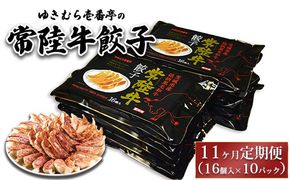 【11ヶ月定期便】ゆきむら壱番亭の常陸牛餃子10パック(160個入り) ※離島への配送不可