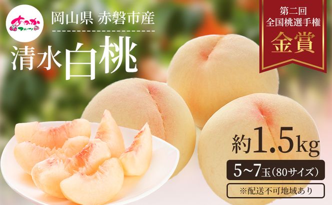 桃 2026年 先行予約 清水 白桃 をお届け！約1.5kg 5～7玉 糖度センサー選果 糖度12度以上 もも モモ 岡山県 赤磐市産 国産 フルーツ 果物 ギフト あみかフルーツ 果汁 産地直送 