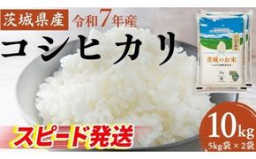 スピード発送!! 【 令和7年産 】 茨城県産 コシヒカリ 10kg ( 5kg × 2袋 ) 米 お米 コメ 白米 こしひかり 茨城県 精米 新生活 応援 新米 スピード配送 [DK002ci]