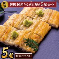食べ切りサイズ！国内産うなぎの白焼(酒蒸し)100～120g 5尾　計500g以上|うなぎ 鰻 白焼 酒蒸し 食べ切り 茨城県 行方市（AD-71-3）