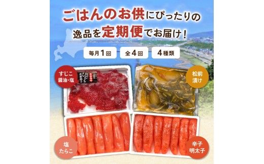 〈定期便全4回〉ご飯がすすむ！留萌のご飯のお供定期便！R200-010