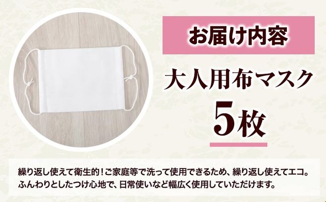 ふんわりやわらか布マスク大人用 5枚セット 錦屋《30日以内に出荷予定(土日祝除く)》岡山県 笠岡市 マスク 布マスク 大人用マスク 大判サイズ---A-118---