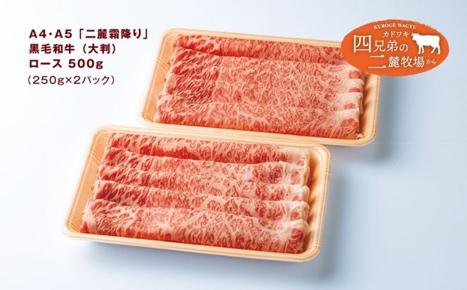 A4･A5「二麓（にろく）霜降り」黒毛和牛（大判）ローススライス 500g（250g×2） ニセコ連峰と鈴鹿山脈、二つの麓（ふもと）で育てた脂の質にこだわった美味しい霜降りをリーズナブルに│牛肉 国産牛 ブランド牛 冷凍便 年末年始 お正月 焼肉 しゃぶしゃぶ すき焼き 三重県 四日市市 ふるさと納税