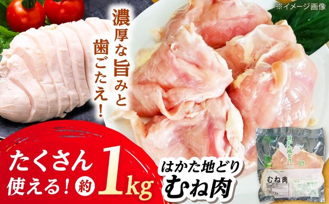 はかた地どり むね肉(約1kg)《築上町》【吉浦コーポレーション】 はかた地どり むね肉 鶏肉 地鶏 国産[ABFF001]