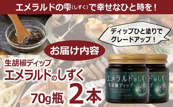 099H4473 生胡椒ディップ エメラルドの雫（シズク）70g×2本【胡椒 こしょう コショウ 缶詰 缶詰め かんづめ 防災 防災用品 備蓄】