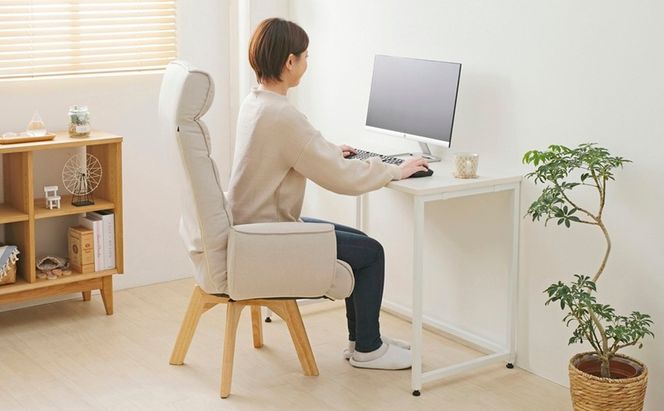 イス 回転ファブリックチェア ハイバック FACN-KHB アイボリー 椅子 回転チェア おしゃれ 回転 ダイニング リクライニング 北欧 一人掛け チェア 肘ありタイプ 肘あり ダイニングチェア リクライニングチェア ファブリックチェア アイリスオーヤマ