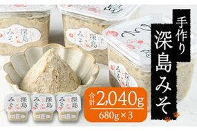 深島みそ (計約2kg・680g×3個) 味噌 みそ 味噌汁 麹 調味料 手作り 大分県 佐伯市【EK01】【でぃーぷまりん】