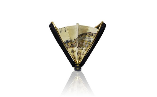 長財布 IKI HOKUSAI キャメル メンズ メンズ財布 本革 革 レザー 日本製 財布 ラウンドファスナー 和風 レディース レディース財布 東京 東京都 墨田区