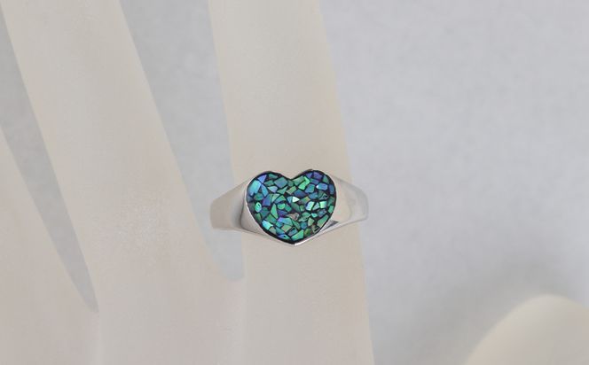 【嵯峩螺鈿野村】ハートリング｜京都 老舗 伝統工芸 漆器 ジュエリー［ 京都 老舗 伝統工芸 工芸品 アクセサリー ジュエリー ファッション 指輪 漆 人気 おすすめ 職人 お取り寄せ 通販 送料無料 ふるさと納税 ］ 261009_B-AS16