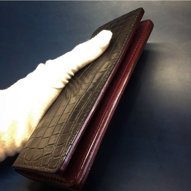 クロコダイルロングウォレット　LI004-CRLW-BK クロコダイル クロコダイル財布 本革 ワニ革 職人 プレゼント 贈り物 ギフト [CM-3]