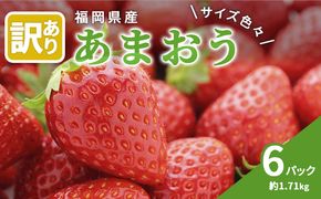 訳あり いちご 2027年2月中旬より発送 あまおう サイズ色々 6パック 約1.71kg 果物 フルーツ 福岡県産あまおう※配送不可：離島