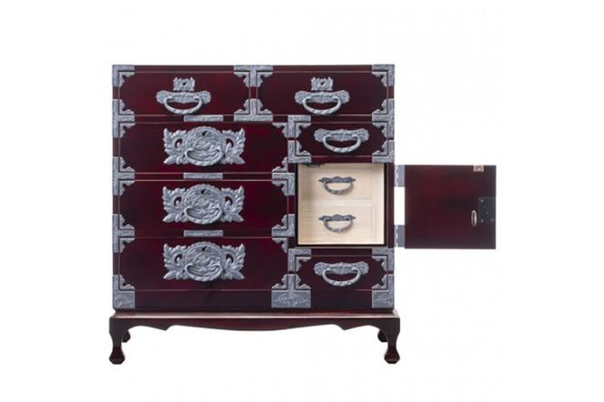 仙台箪笥 猫足チェスト 木地呂漆塗り (申込書返送後、3ヶ月～8ヶ月程度でお届け)|06_kyk-390101