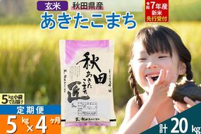 【玄米】＜令和7年産 新米予約＞ 《定期便4ヶ月》秋田県産 あきたこまち 5kg (5kg×1袋)×4回 5キロ お米  新米|02_snk-020304s