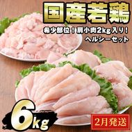 【0124806a-2602】＜2026年2月発送予定＞国産若鶏肉ヘルシーセット(合計6kg・ムネ、ささみ、肩小肉) 鶏肉 鳥肉 とり肉 むね肉 おかず 小分け 国産【エビス】
