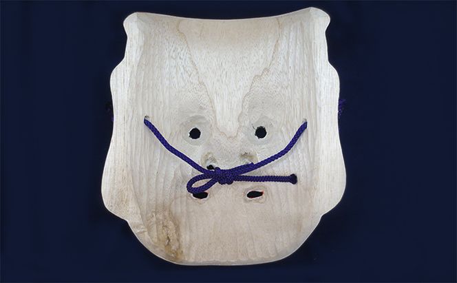 備中神楽面桐一刀彫 大国主の命 伯泉作 民芸品 工芸品 